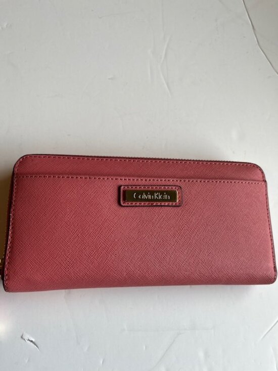 Calvin Klein Handbags - Calvin Klein pink leather wallet.